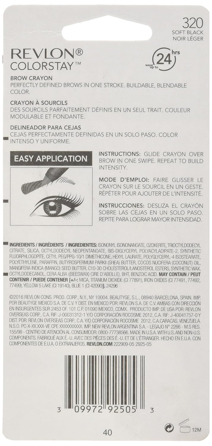 Revlon ColorStay Brow Crayon, Soft Black - Image 3