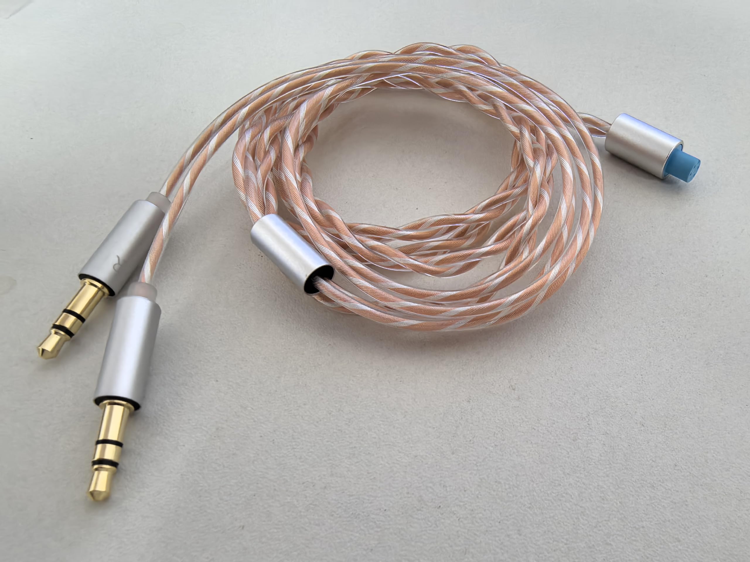 Bilanciato Cavo con Adattatore da 4.4mm,2.5mm,3.5mm per HIFIMAN HE400/HE400I/Sundara/Ananda/HE1000se/HE6se,DUALE 3.5mm 3 in 1 6N Copper Ricambio Aggiornamento Filo,Argento + Copper