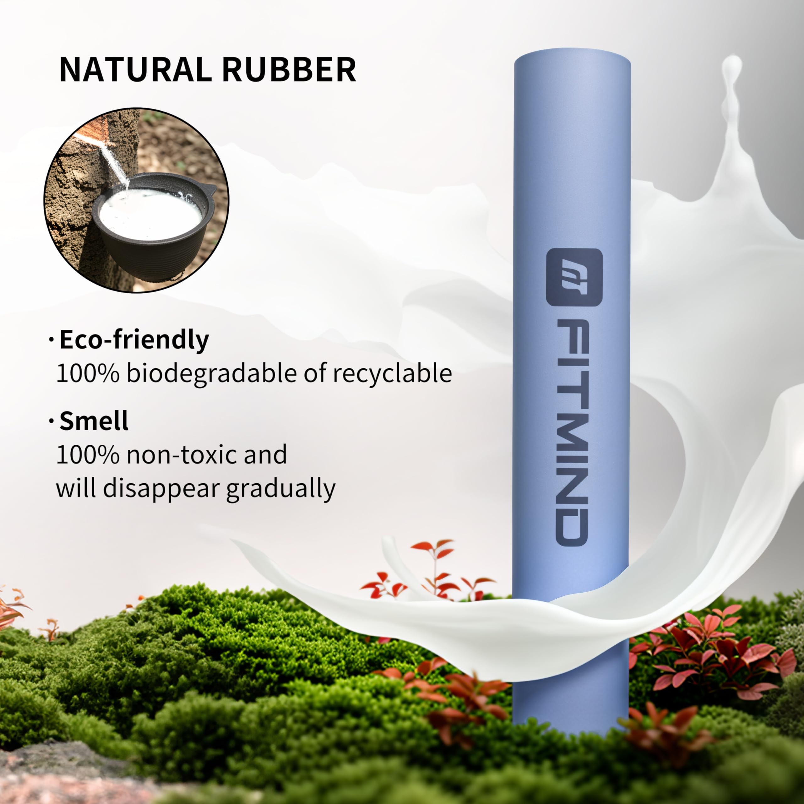 Esterilla Yoga Antideslizante, Extra Wide & Long, Non-Slip Natural Rubber Base & PU Top, Anti-Tear, Ideal for Yoga, Pilates, and Fitness,1830×680×4.5mm
