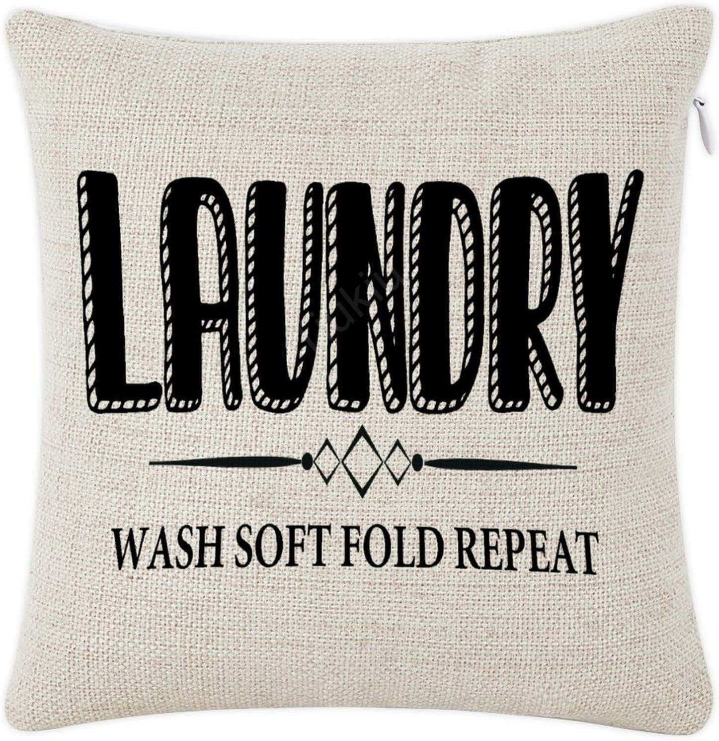Linen Throw Pillow Cover Laundry Wash Soft Fold Repeat Square Cushion Cover,Decorative Throw Pillow Cushion Case Pillowcase for Living Room Bedroom 18"x18"