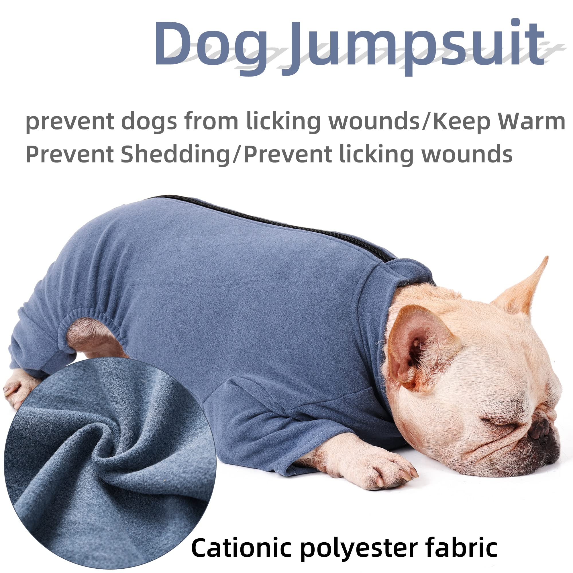 FUNAT Recovery Suit for Dogs Recovery Suit for Dogs After Surgery Winter Suit for Dogs, Blue, XXXL - Image 4