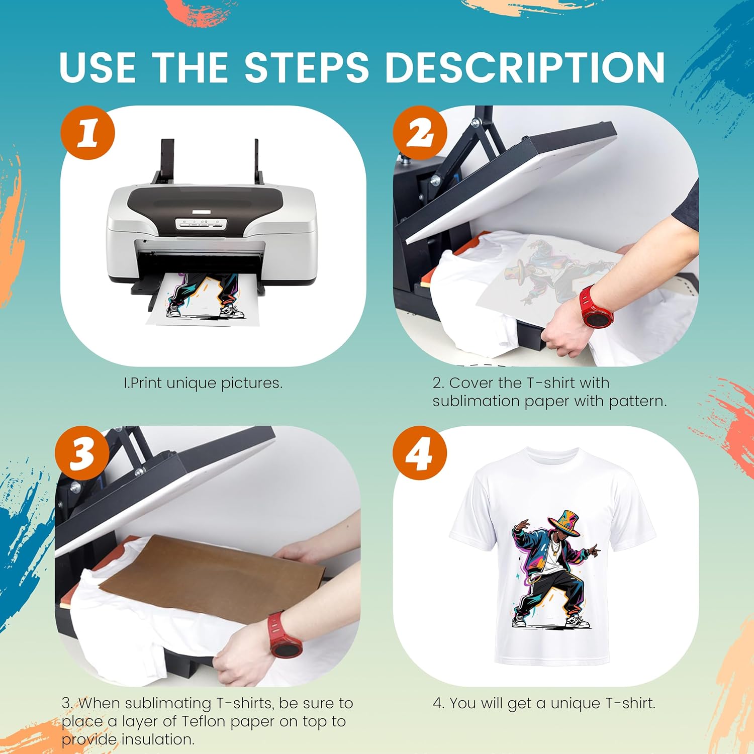 Joyclub 5 Pack Sublimation Blanks Bulk Wholesale White Polyester T Shirts for Heat Transfer Unisex Crew Neck Short Sleeve DIY - Image 2