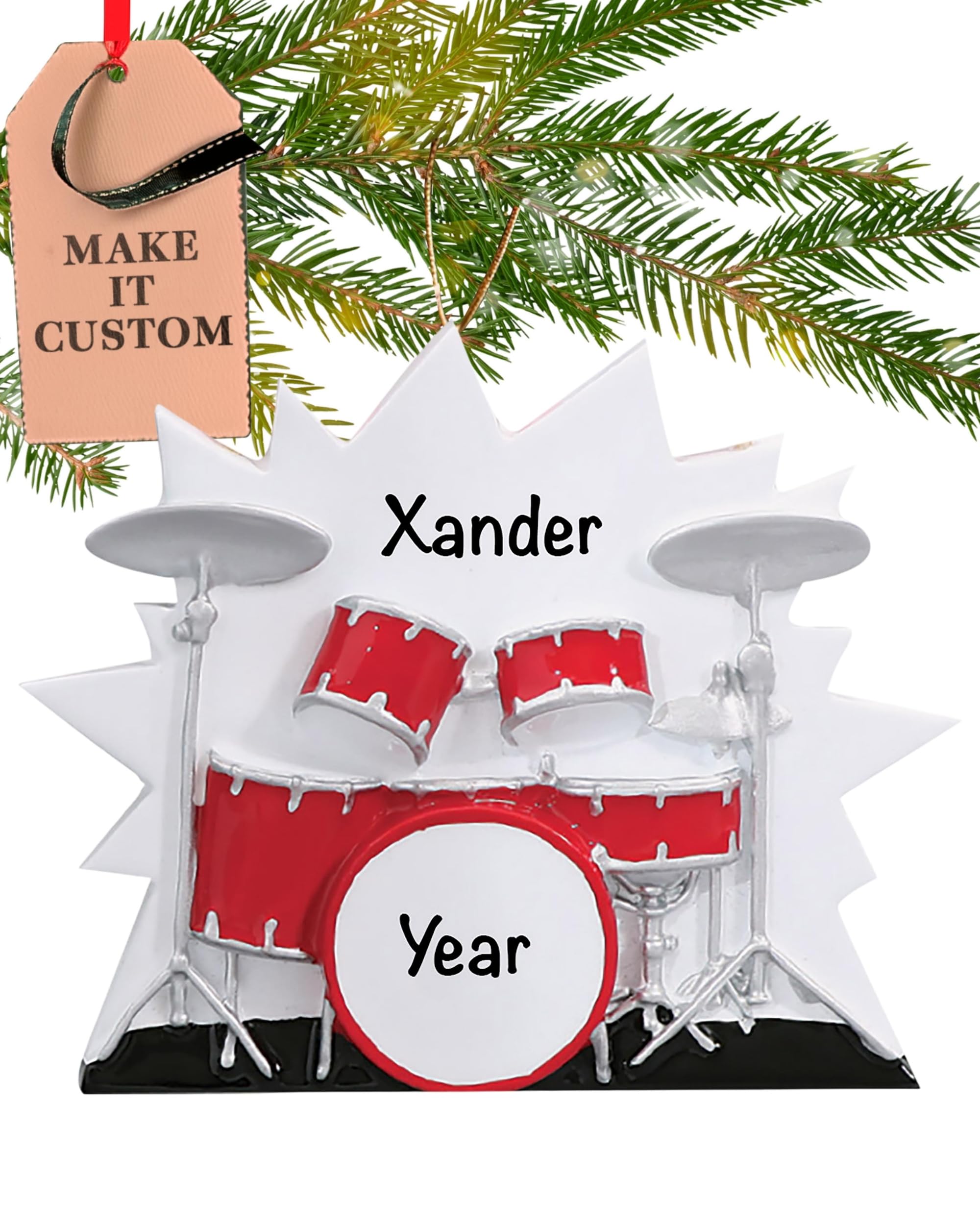 Holiday Traditions Drum Set Personalised Drummer Ornament 2025 – Fast & Free 24H Customisation – Musical Christmas Ornaments For Tree – Custom Gift Wrapped Keepsake For Music Lovers