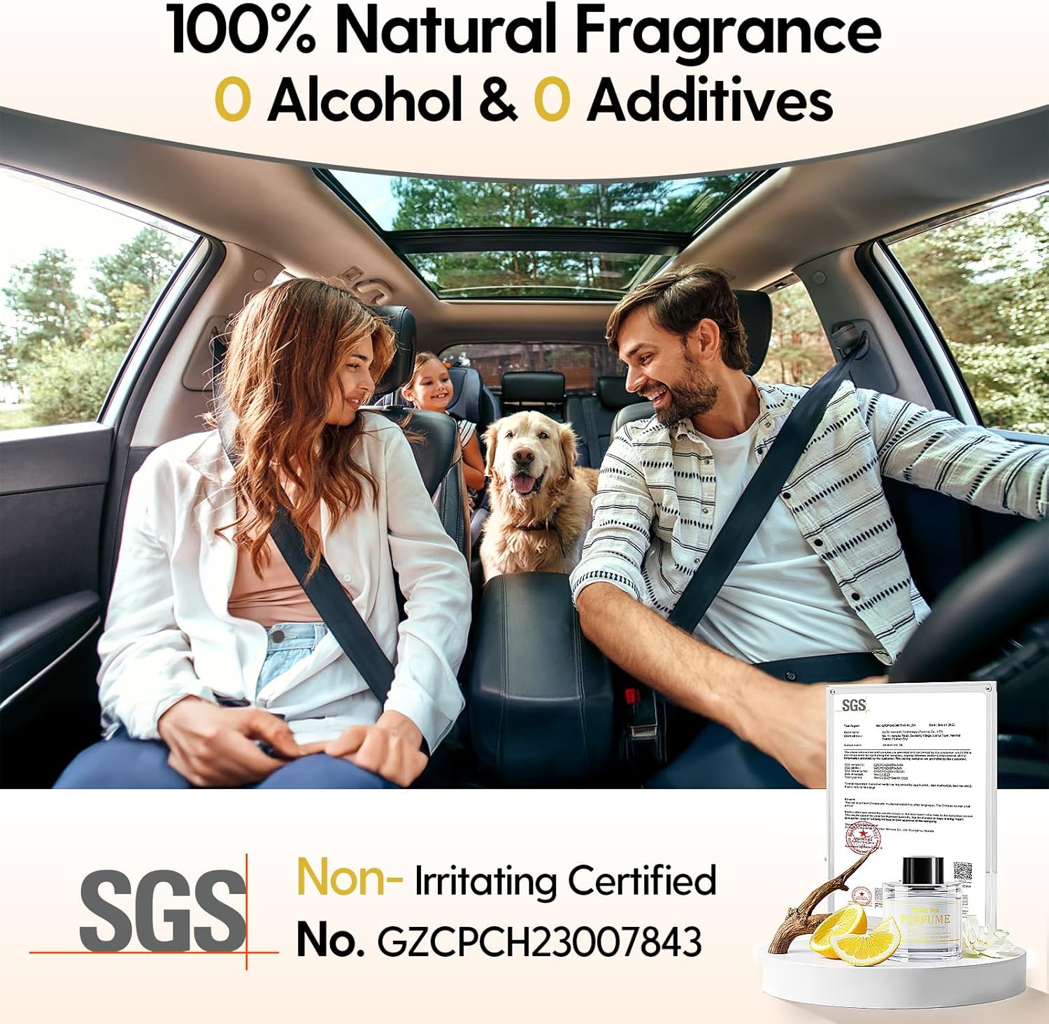 Smart Car Air Freshener Diffuser(Ocean) & Air Freshener Refill 50ML (White Tea)