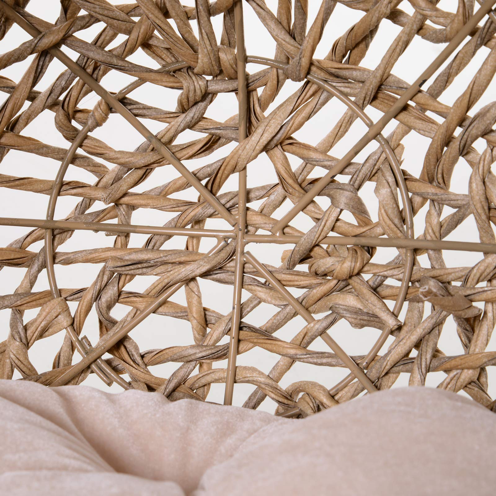 PawHut Cesta Rialzata per Gatti Fino a 10kg, Cuccia per Animali Domestici in Vimini Color Legno (Φ52x58cm)