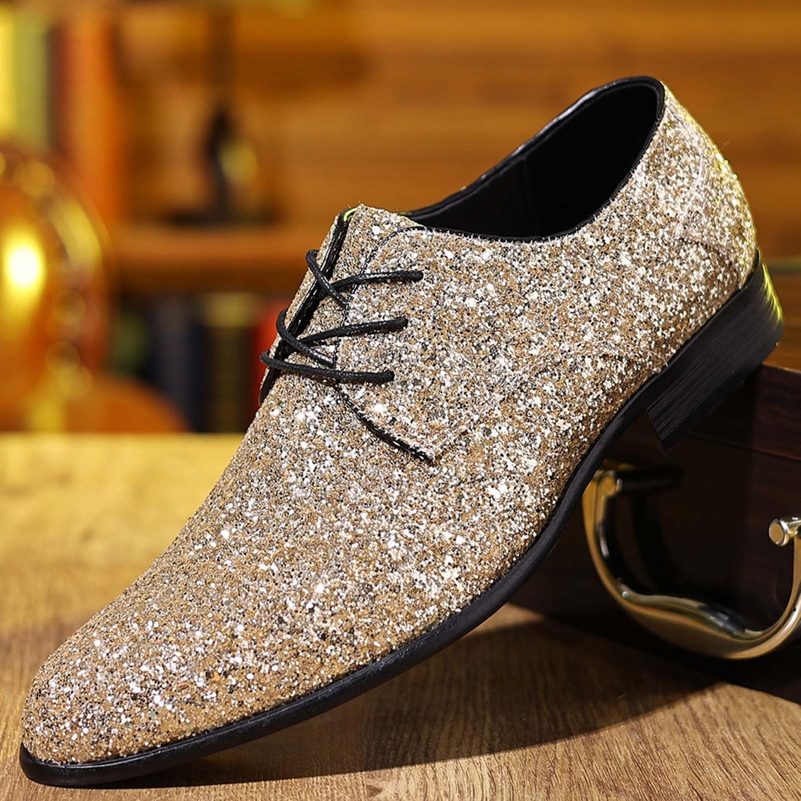 Elegantes zapatos con cordones estilo mocasines con diseño brillante para ocasiones formales de negocios