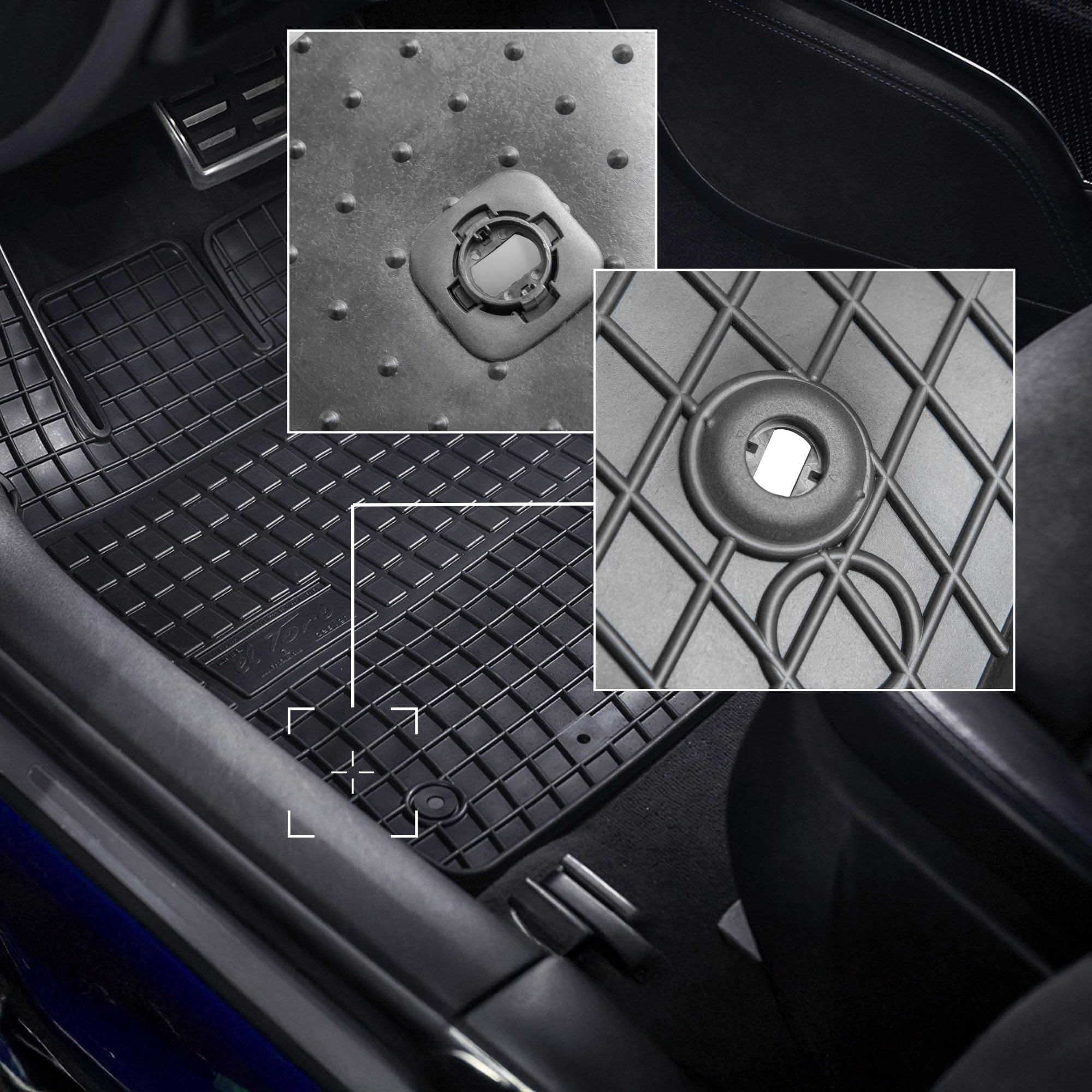 Tappetini in gomma su misura, compatibili con Honda Jazz III (2011 – 2014) | Qualità: Premium – Vestibilità precisa antiscivolo, 4 pezzi, nero