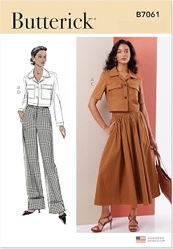 Butterick Pattern B7061 Misses and Miss Petite Jacket with Sleeve Variations, Skirt and Pants