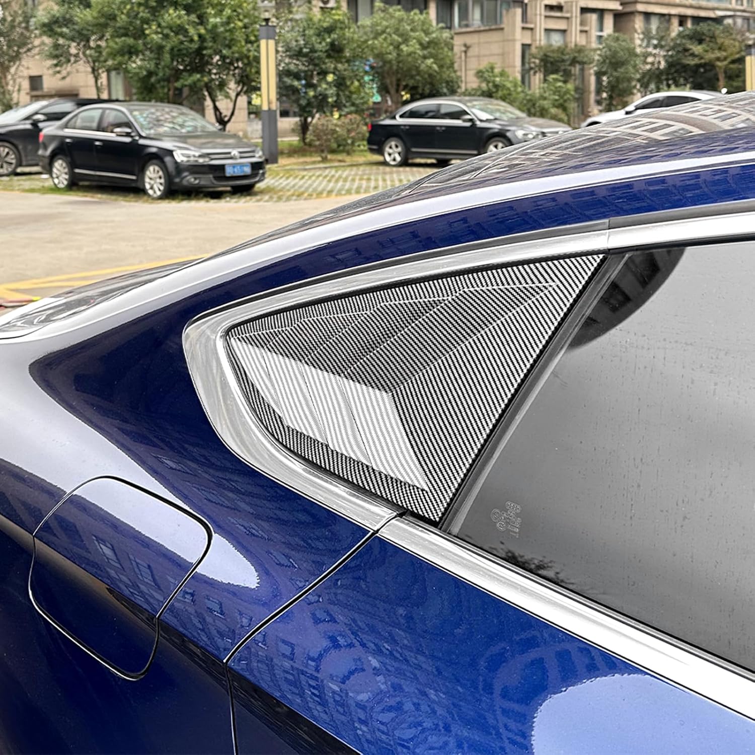 Rear Side Window Louver Shutter for Audi A5 S5 F5 Sportback 2017-2024 Black