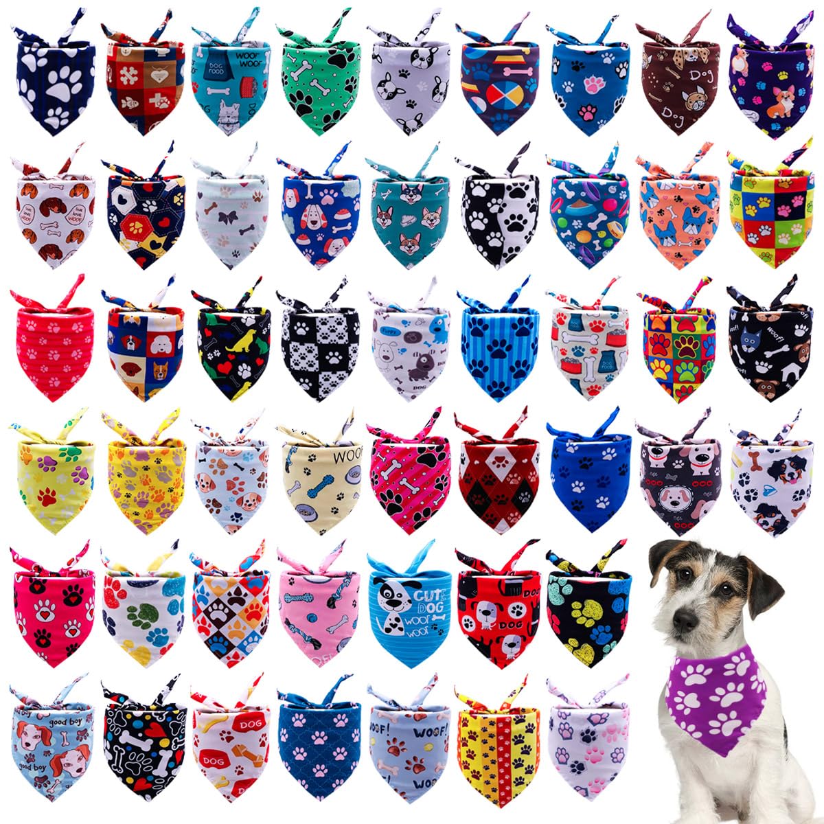 Bandane estive per cani di piccola taglia, 100 pezzi, bandane estive per animali domestici, fazzoletto per gatti, fazzoletti triangolari, lavabili, sciarpe, modelli casuali per ragazzi e ragazze