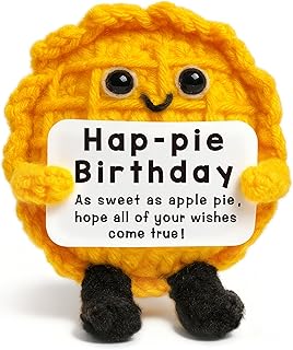 Handmade Birthday Gift for Women Crochet Apple Pie Plush Unique Sweet Foodie Cute Birthday Keepsake for Her Him Mom Dad