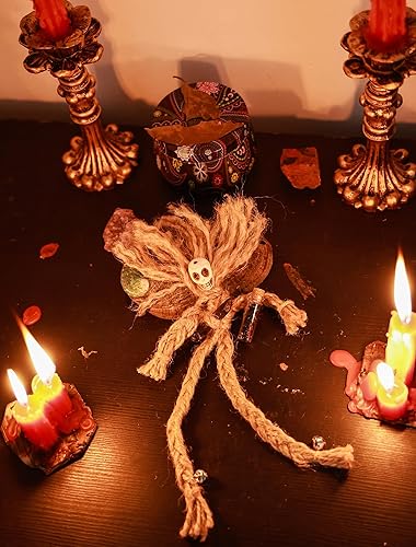 Miniatura 4 de Nosadi Muñeca vudú real hecha a mano espeluznante, suministros de vudú de terror, calavera, brujas, poppet para Halloween, cumpleaños, Navidad,