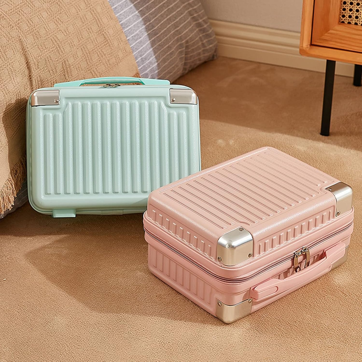 14inch Multifunctional Lady's Cosmetic for Case Travel Hand Luggage Portable Carrying Makeup Bag Professional Suitcase