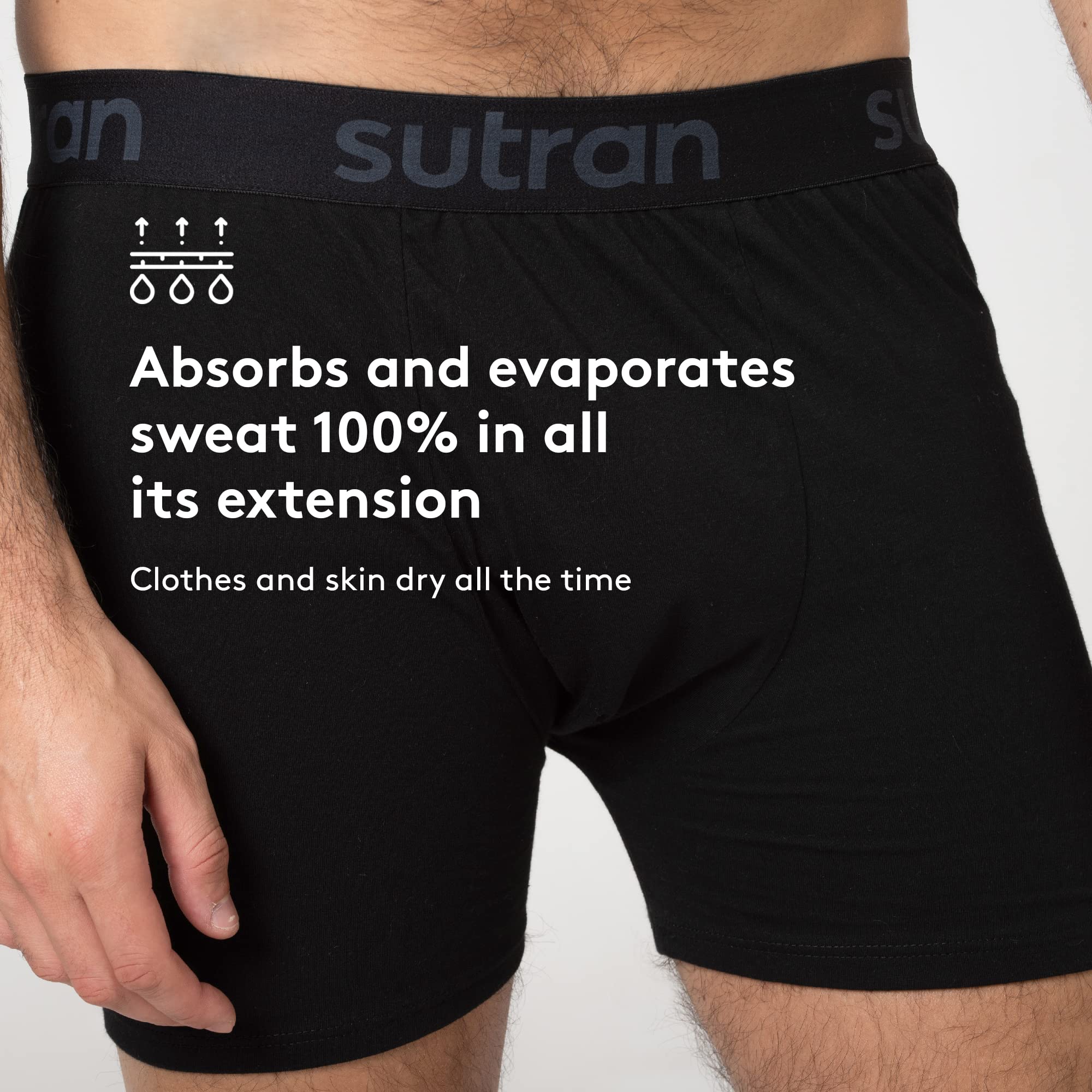 Anti-Schweiß Boxershorts - Schweißabsorbierend und verdunstend, Anti-Flecken, Anti-Geruch, 100% atmungsaktiv Hyperhidrose