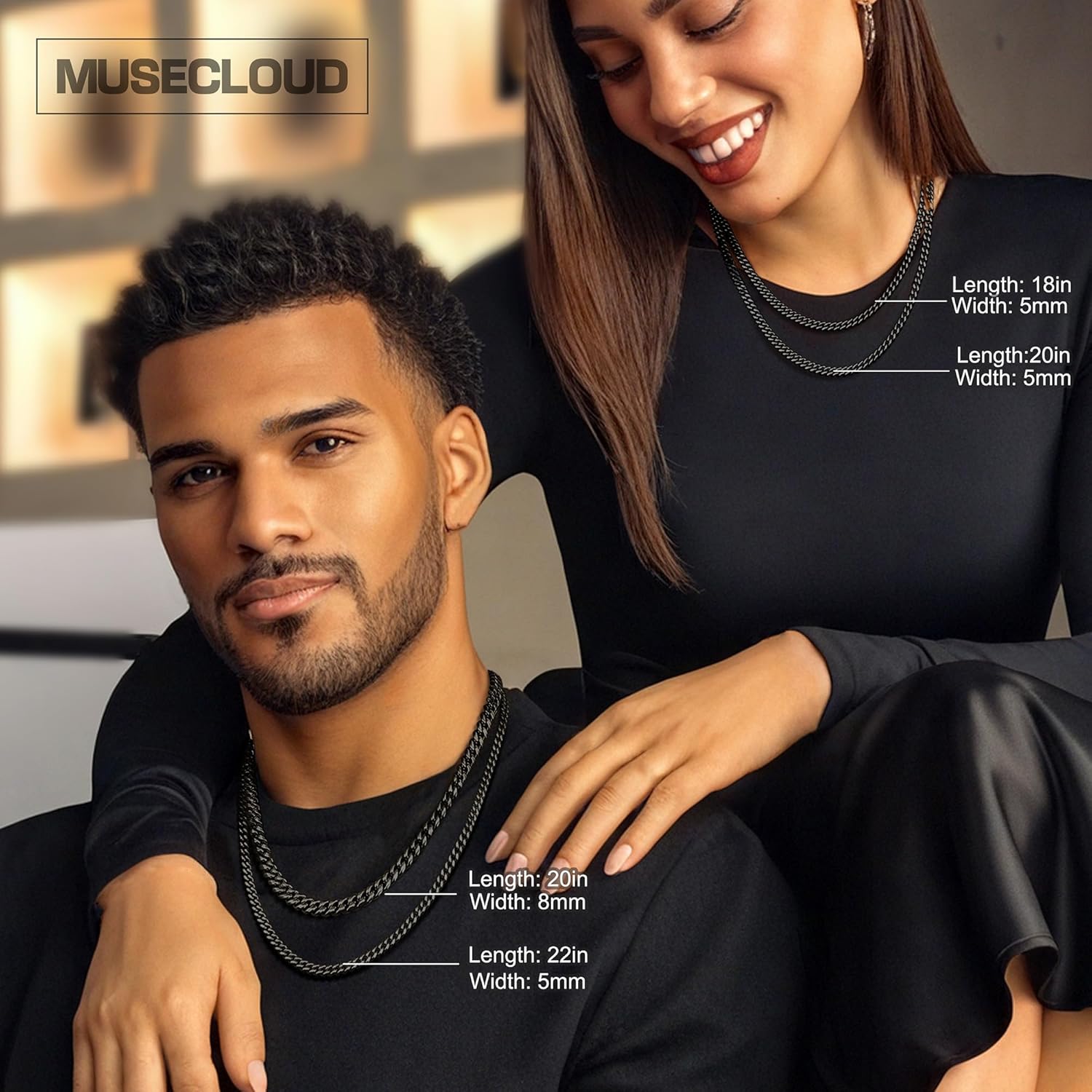 Gold Cuban Link Chain for Men Mens Stainless Steel Miami Curb Chains Necklace 5/8mm Thick Real Gold/Silver/Black Plated Diamond Cut Non-Tarnish Jewelry Trendy Christmas Gifts 18-26 Inch - Image 6