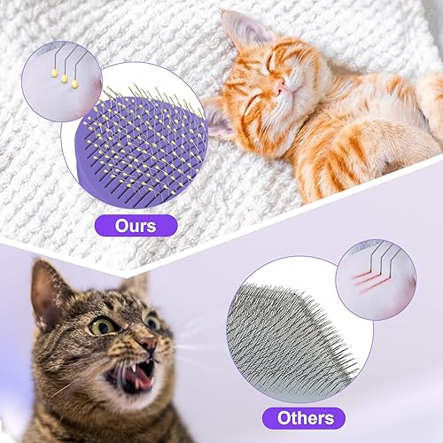 Miniatura 3 de Cepillo para gatos para aseo y desprendimiento, cepillo de silicona autolimpiante para gatos de pelo corto y largo, regalos para gatos para amantes