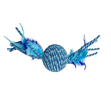 Ethical Pets 52072 Elasteeez Ball/Feathers Pet Feather Toys