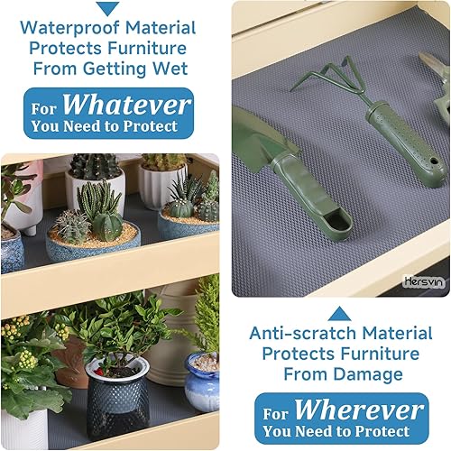 Miniatura 7 de Hersvin Shelf Liners - Alfombrillas gruesas de EVA para cajones de 16 pulgadas x 20 pies, almohadilla no adhesiva para armario, forro para gabinete