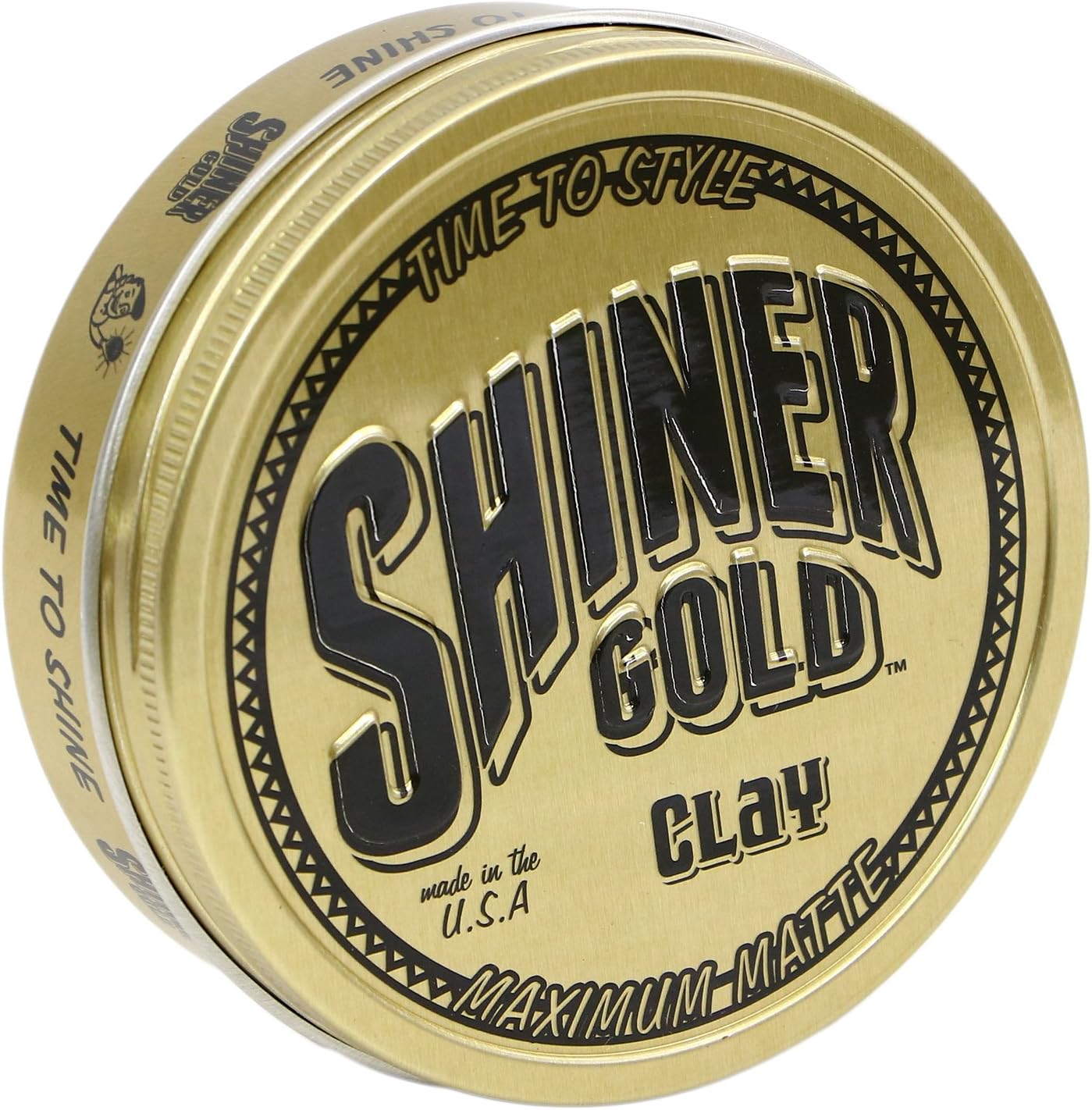 Shiner Gold Clay Pomade | Strong Hold | Matte Finish | Water-based | Coconut Scent, 3.5oz