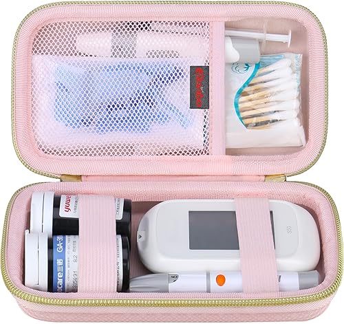 Vista 12 de Elonbo Estuche de viaje para suministros para diabéticos, bolsa organizadora de suministros para diabéticos, estuche de almacenamiento para medidor