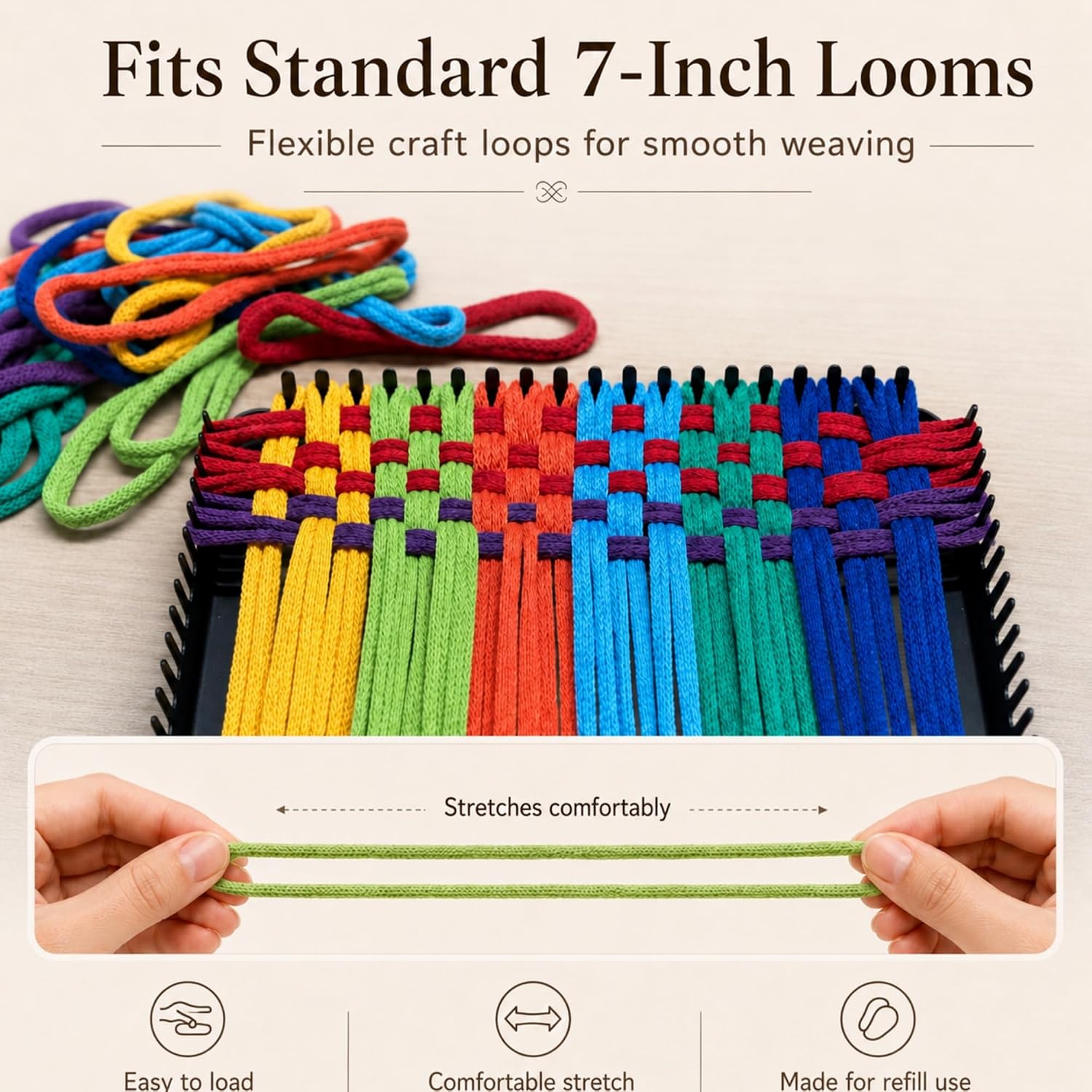 daheypong Weaving Loom Loops Refill for 7-Inch Traditional Potholder Loom image 2