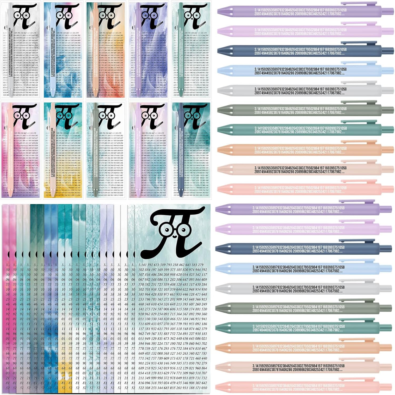 Sayglossy 100 Set Class of 2026 Pi Gift for Student End of School Math Party Favor 3.14 Pi Pen Symbol Bookmark Graduation Classroom Award Teacher Math Lover Club Supplies Gift Birthday Party Favor