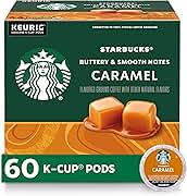 Starbucks K-Cup Coffee Pods, Flavored Hot or Iced Coffee, Caramel, 60 Keurig Pods