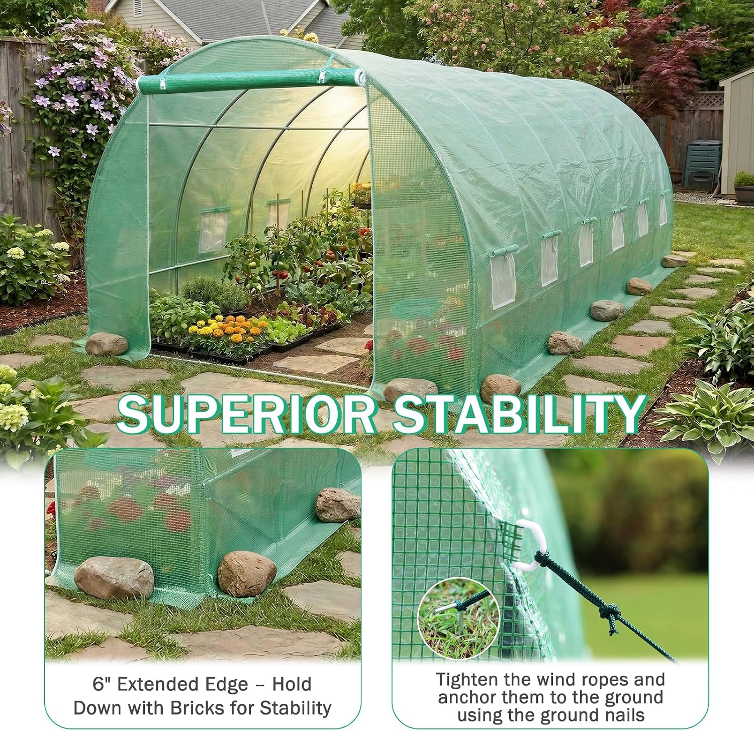 Aoodor 20'X10'X7' Greenhouse Replacement Cover