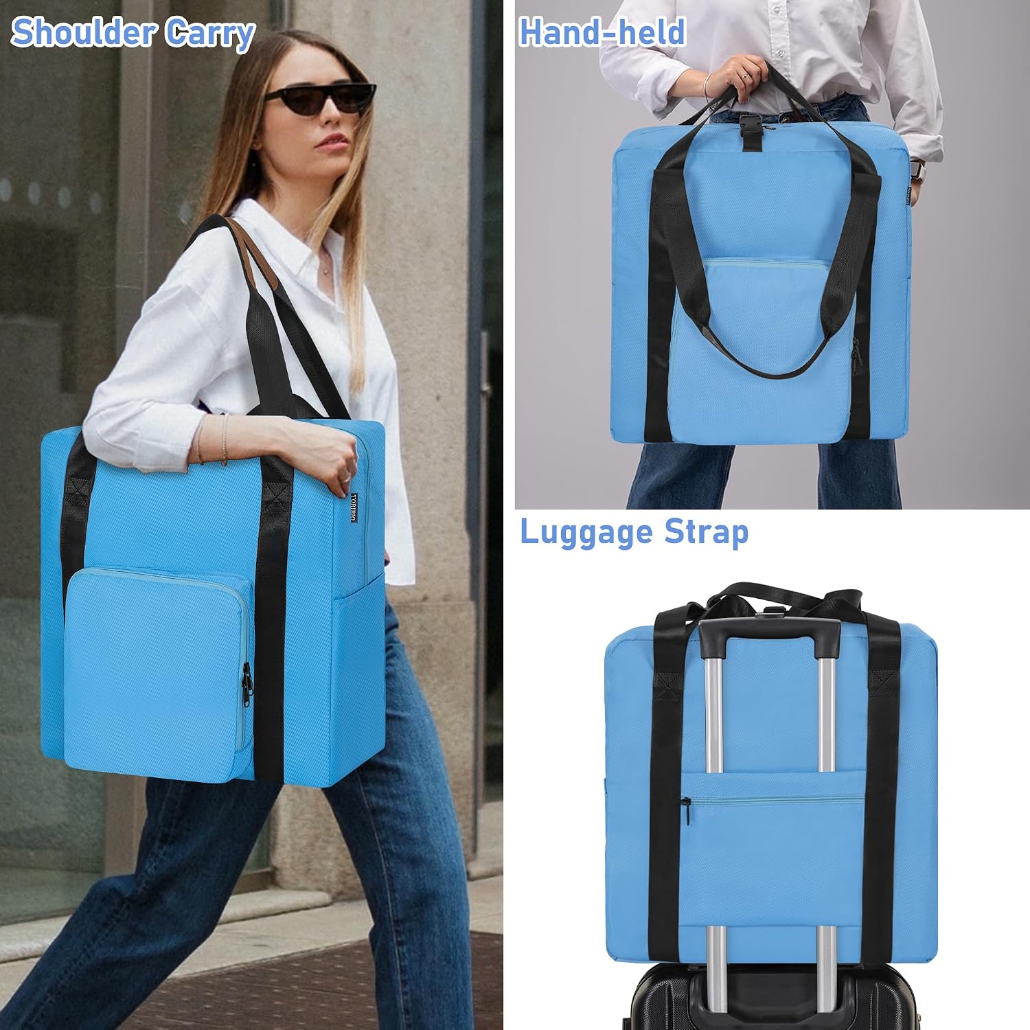 TORIBIO Durable Backless Booster Seat Travel Bag for Airplane Compatible with Cosco Topside Backless Booster Car Seat and Gb Pockit Stroller, Airplane Gate Check Tote Bag, Blue