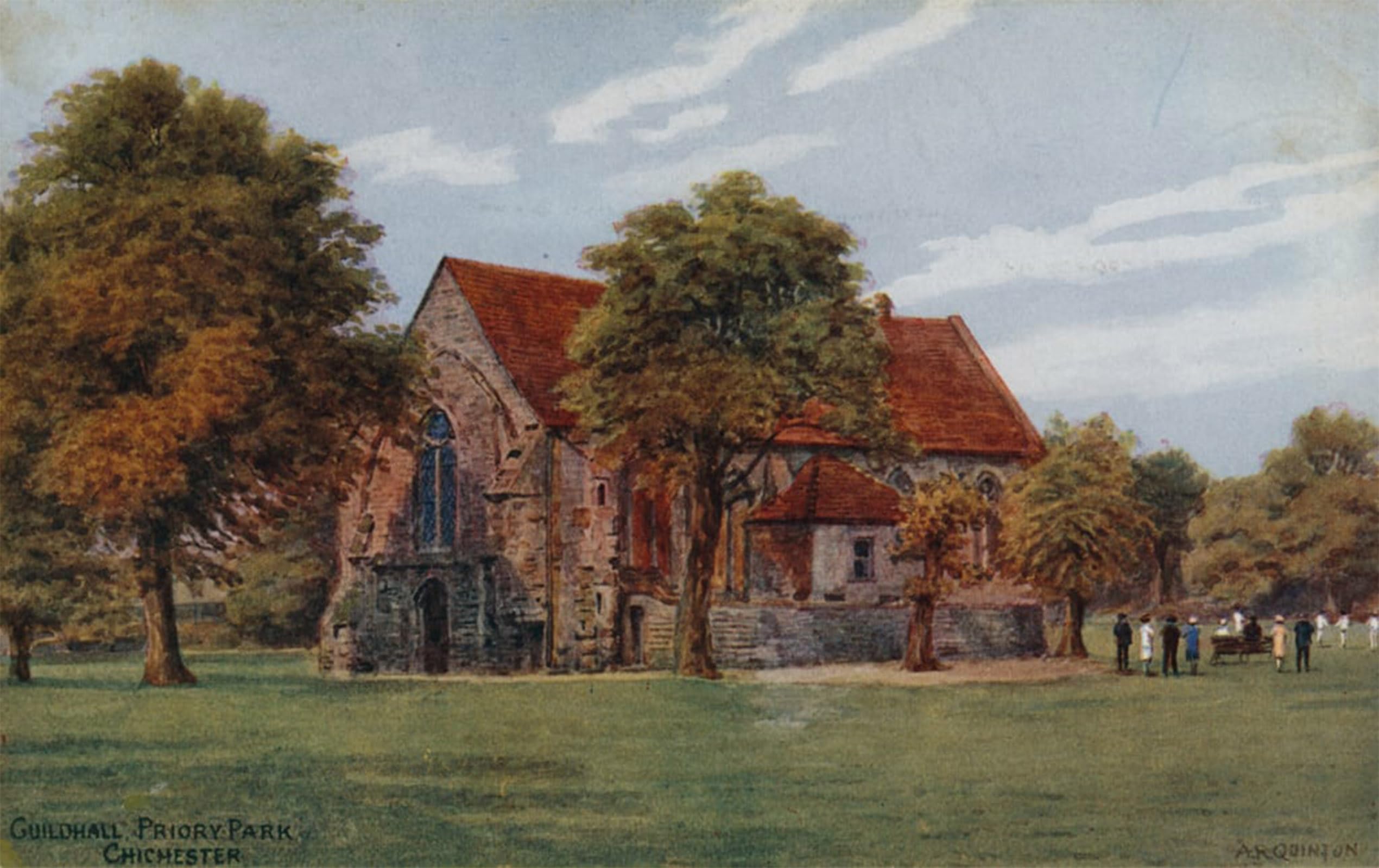 ARTXLXXBN Famous Painting Art Wall Decor Abstract Art Picture Guildhall Priory Park Chichester by Alfred Robert Quinton Animal Pictures for Home Decor 60x90cm