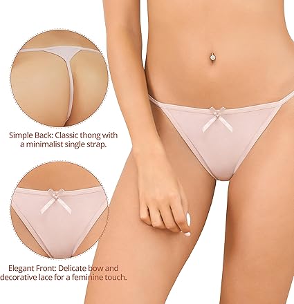 CHANNO Damen Tanga Set 12er Pack - Baumwolle Unsichtbare Unterwäsche - Mehrfarbig