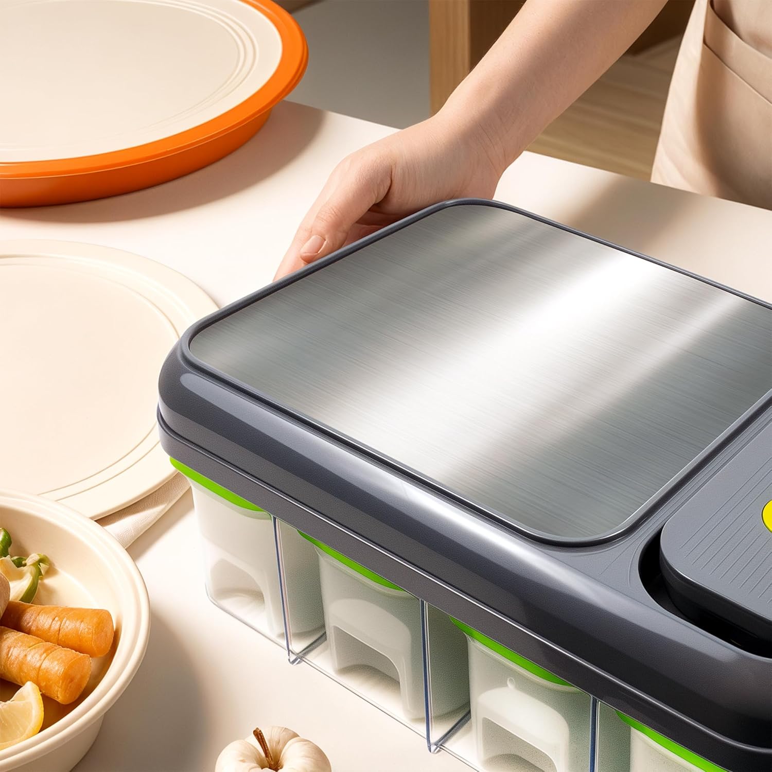 15-in-1 Vegetable Chopper & Slicer Set – Multifunctional Food Chopper with Container, Mandoline Slicer, Dicer, Grater, Peeler & Cleaning Tools – Kitchen Gadget for Onions, Carrots, Potatoes, Fruits