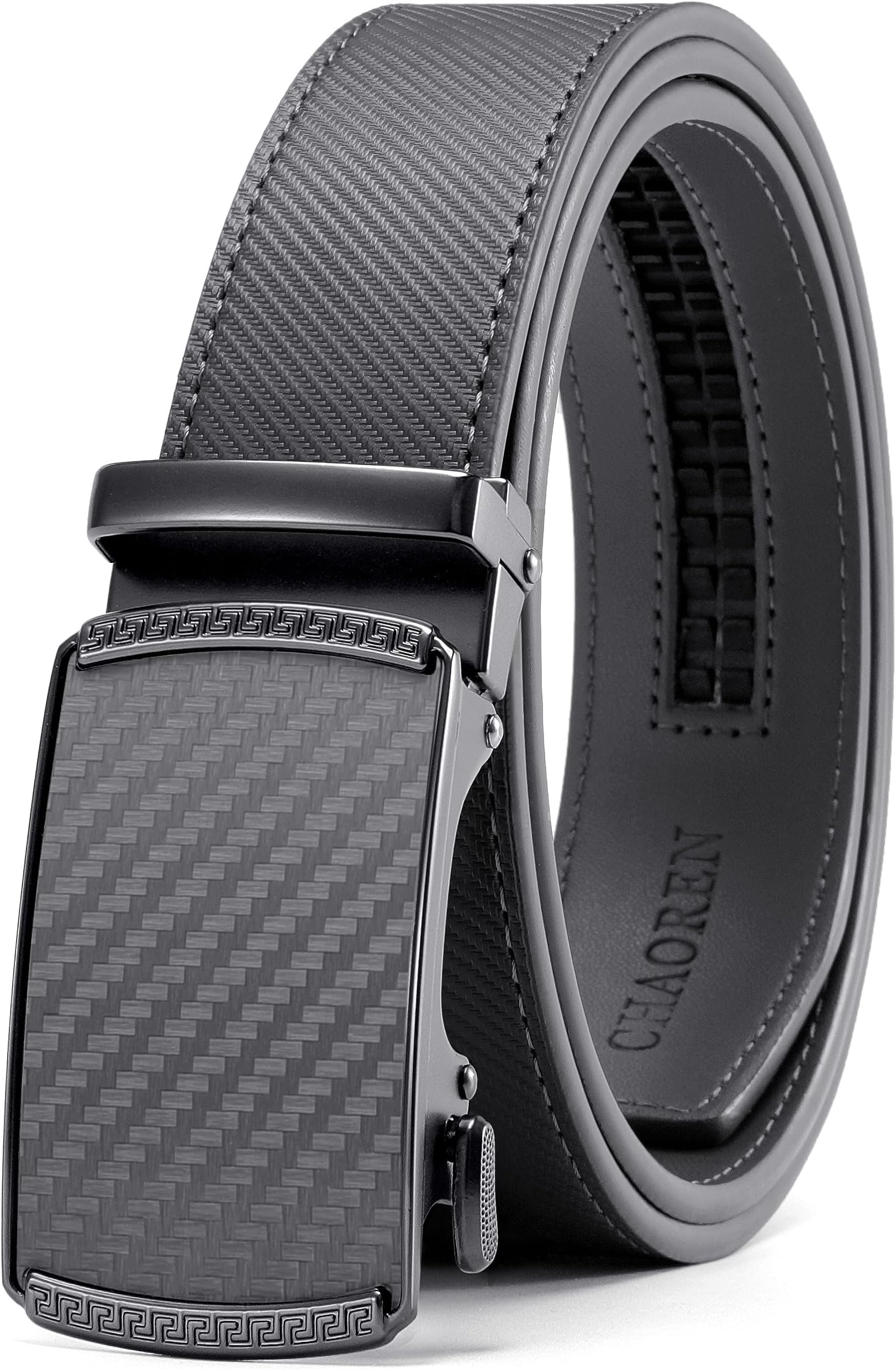 CHAOREN Mens Belt Leather Ratchet Belt - Customizable Fit, Effortless Style (35mm)