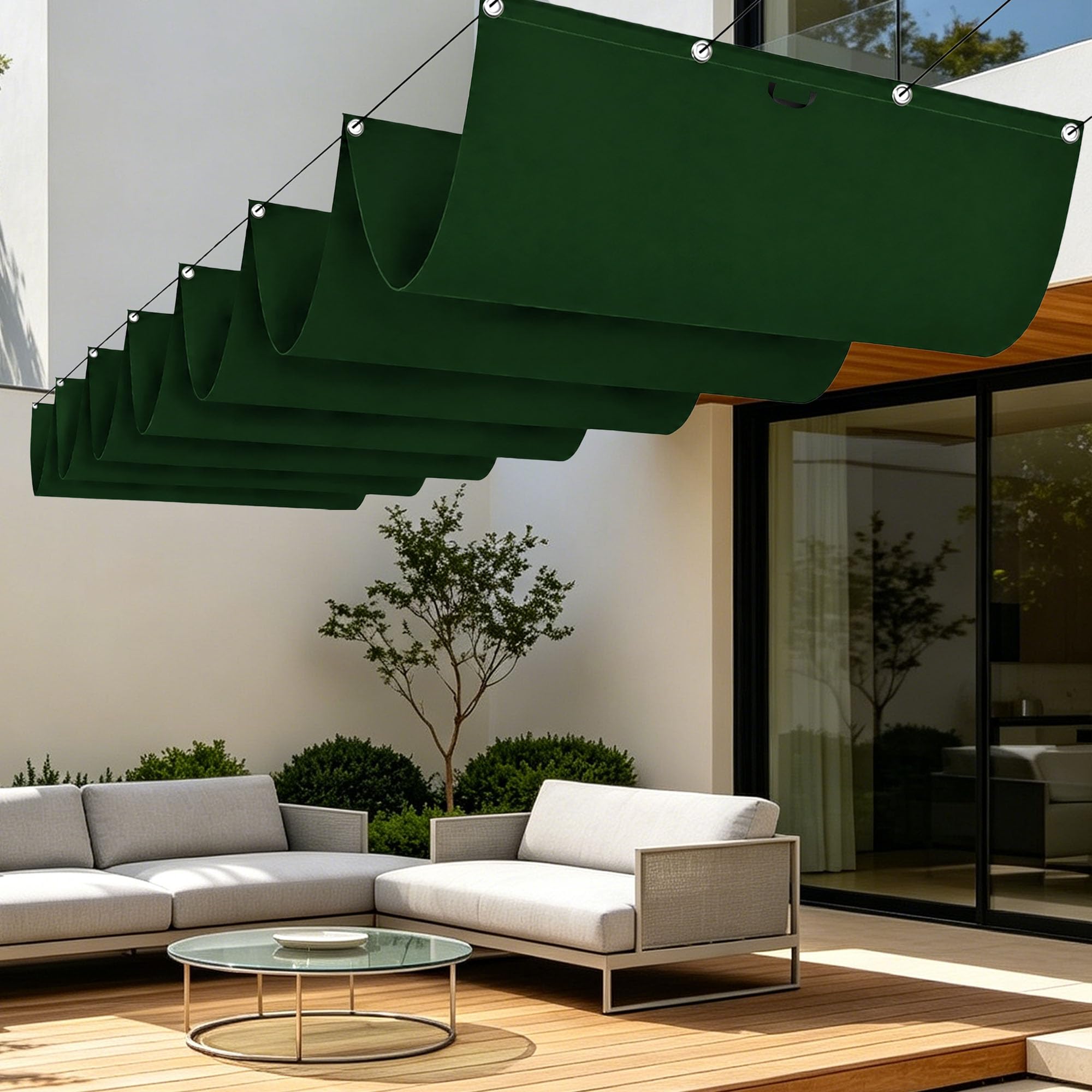 Voile d'ombrage imperméable carré 300x240cm pour terrasse et patio