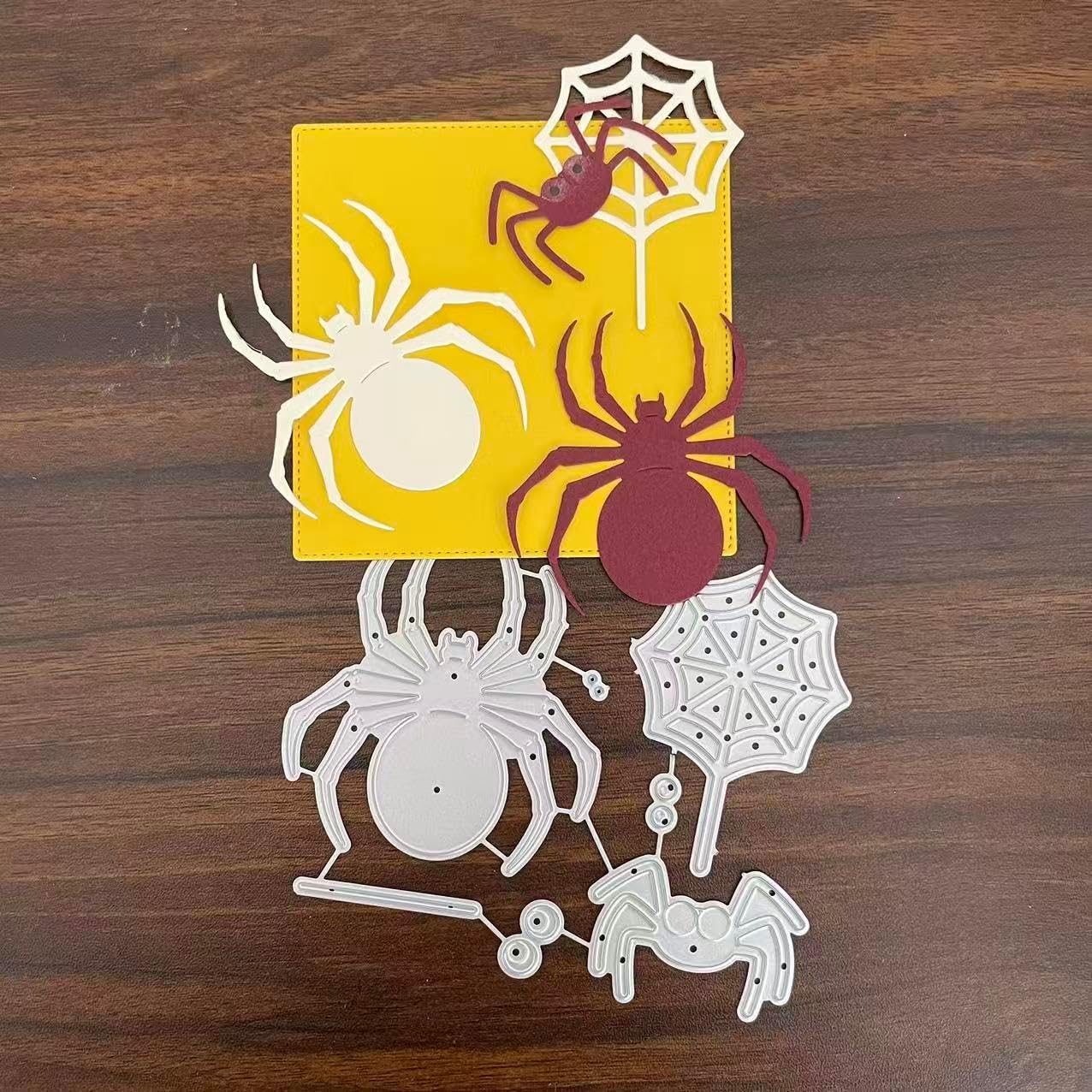 8Pcs Halloween Ghost Cutting Dies for Card Making, Pumpkin Broom Candy Bat Spider Die Cuts All Saints' Day Metal Embossing Stencil for DIY Scrapbooking Cards Decorative