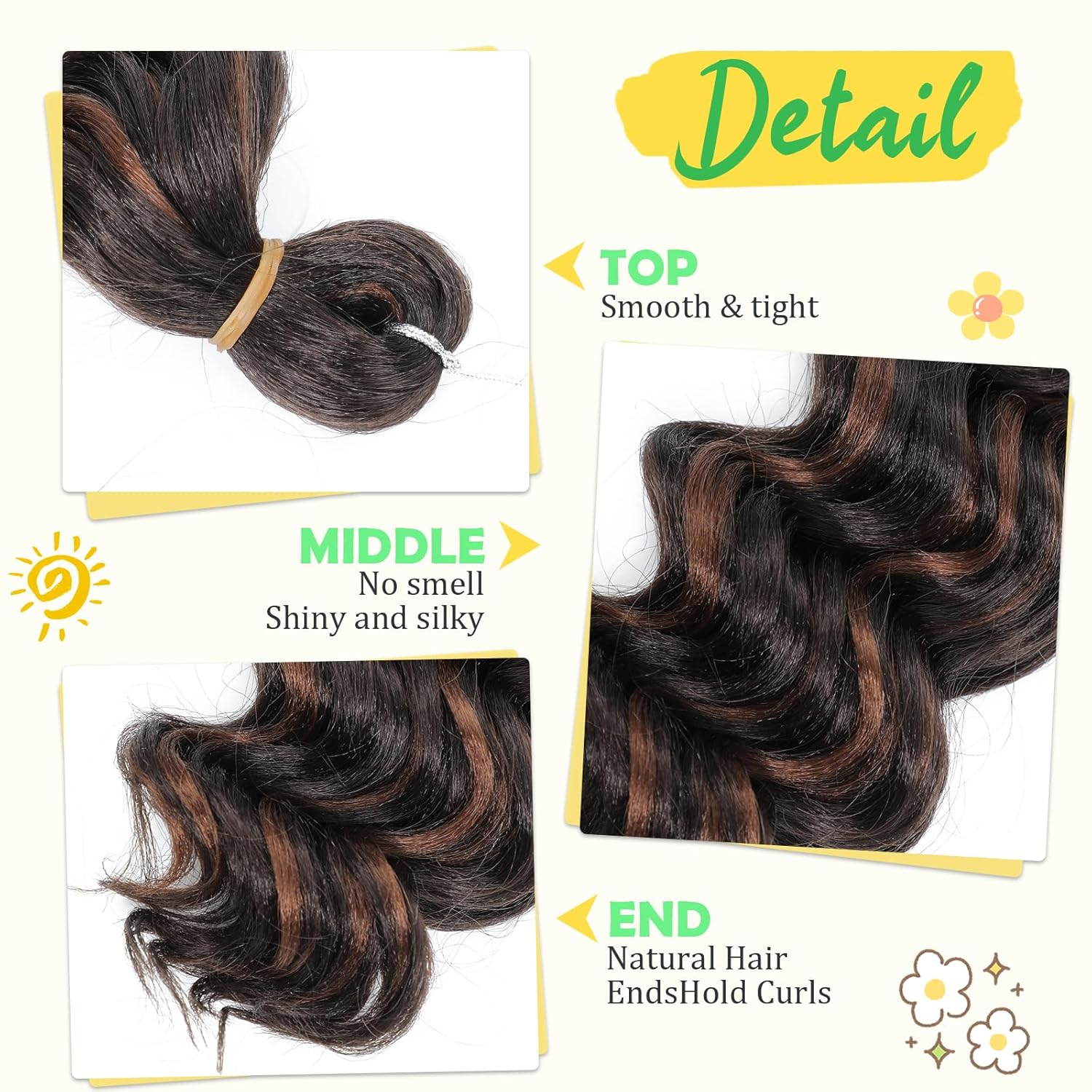 Ocean Wave Crochet Hair 18inch 7Packs Curly Braiding Hair for Black Women Deep Wave Crochet Hair Extension P4/30