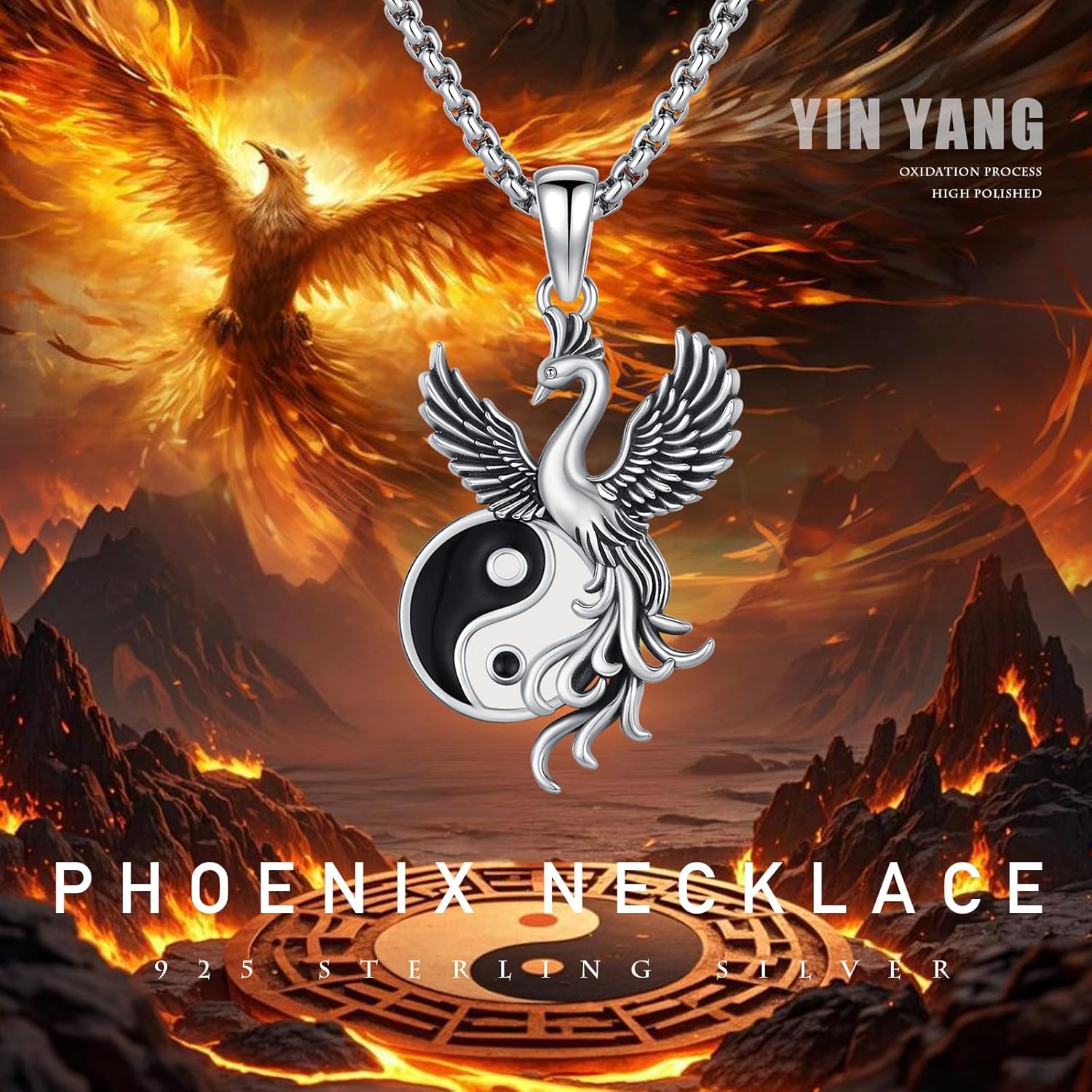 Yin Yang Dragon/Phoenix/Koi Fish Necklace 925 Sterling Silver Yin Yang Couples Matching Pendant Friendship BFF Necklace Jewelry for Her Him with Gifts Box - Image 8