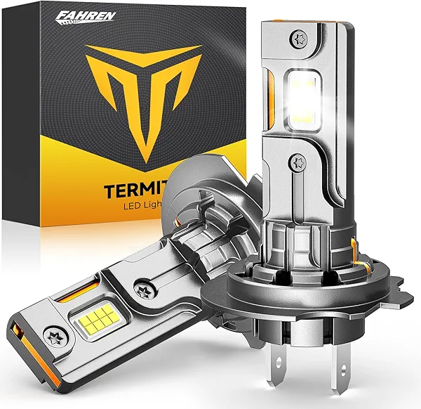 Termitor Latest H7/H7LL Bulbs, 30,000LM 800% Brightness, 6500K White Super Bright, 1:1 Halogen Size, 6500 Cool White H7 Fog Lights, No Adapter Required, Easy Install, Non-Polarity, Pack of 2