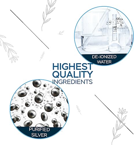 Miniatura 3 de Liquid Nano Silver Más absorbible que la plata coloidal 10 ppm Botella de plástico PET ámbar de 32 oz