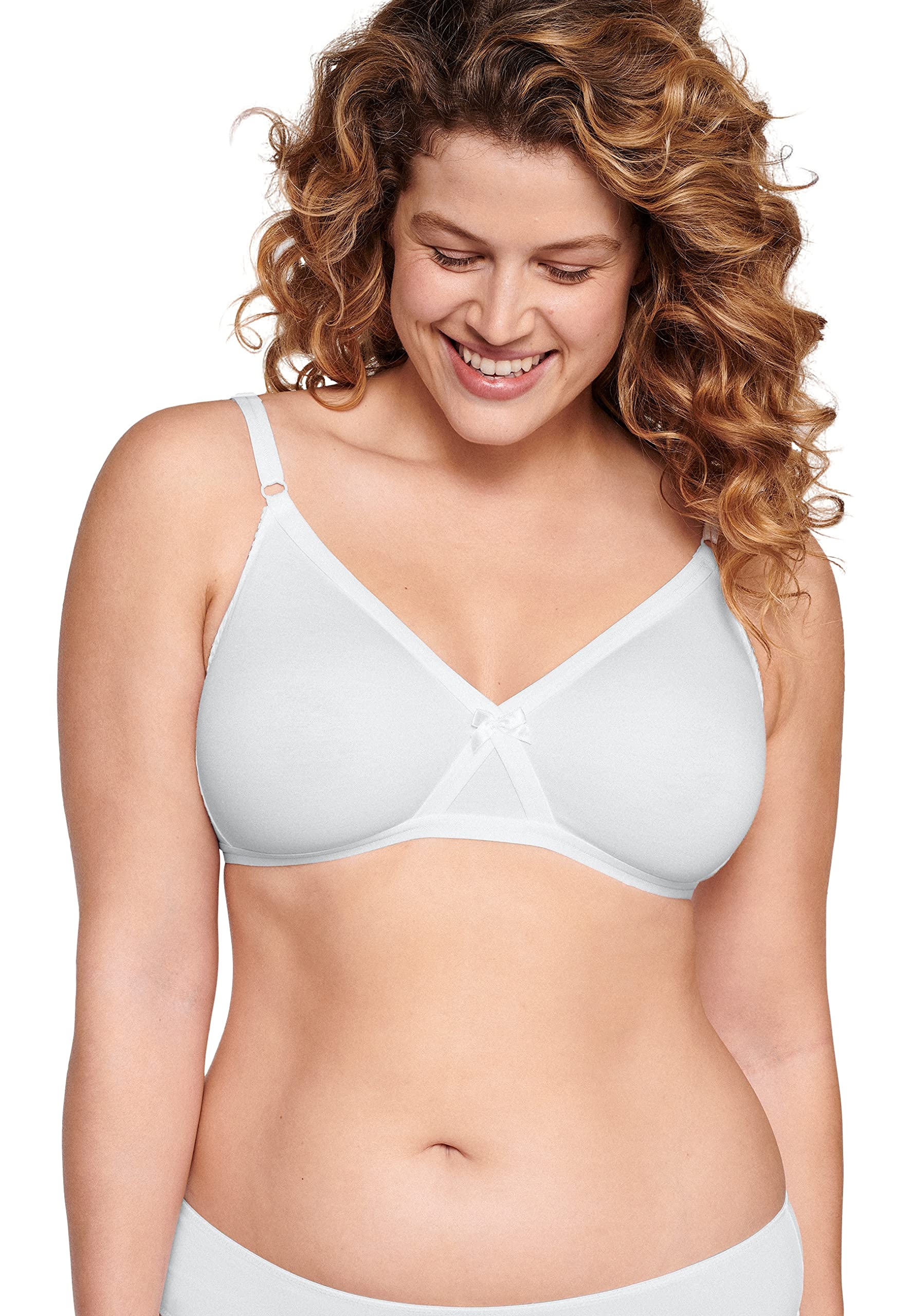 Naturana Women's Moulded Firm Control Soft Cup Bra Non-Wired Everyday Bra, White (White), 34B