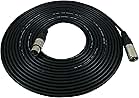 GLS Audio 25 foot Mic Cable Patch Cords - XLR Male to XLR Female Black Microphone Cables - 25' Balanced Mic Snake Cord - Single