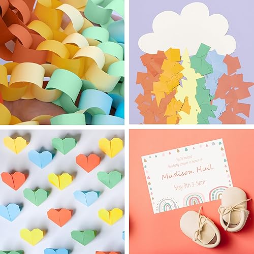 Miniatura 8 de PrintWorks - Cartulina bohemia arco iris, 5 colores surtidos, núcleo sólido, 200 hojas, 8.5 x 11 pulgadas (00605)