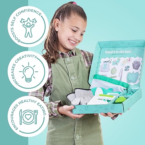 Miniatura 3 de Tovla Jr. Juego completo de corte para niños pequeños  Cortador Montessori, cuchillos, pelador y tabla de cortar  Herramientas de cocina reales para