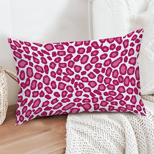 Vista 472 de Funda de cojín con estampado de guepardo rosa intenso, cojín cuadrado con estampado de animales fucsia, funda de almohada decorativa para el hogar