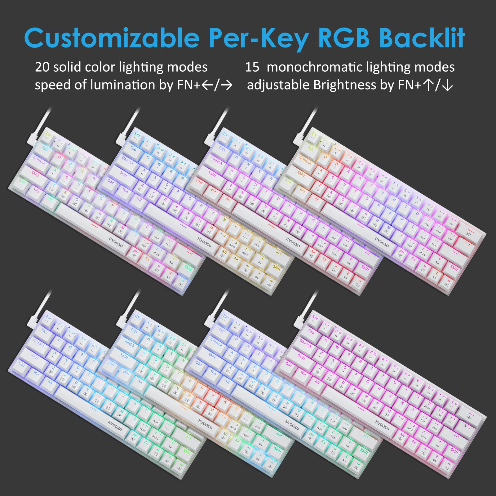 E-YOOSO Z-22 60% Mechanical Keyboard 63 Key Type-C Wired Gaming