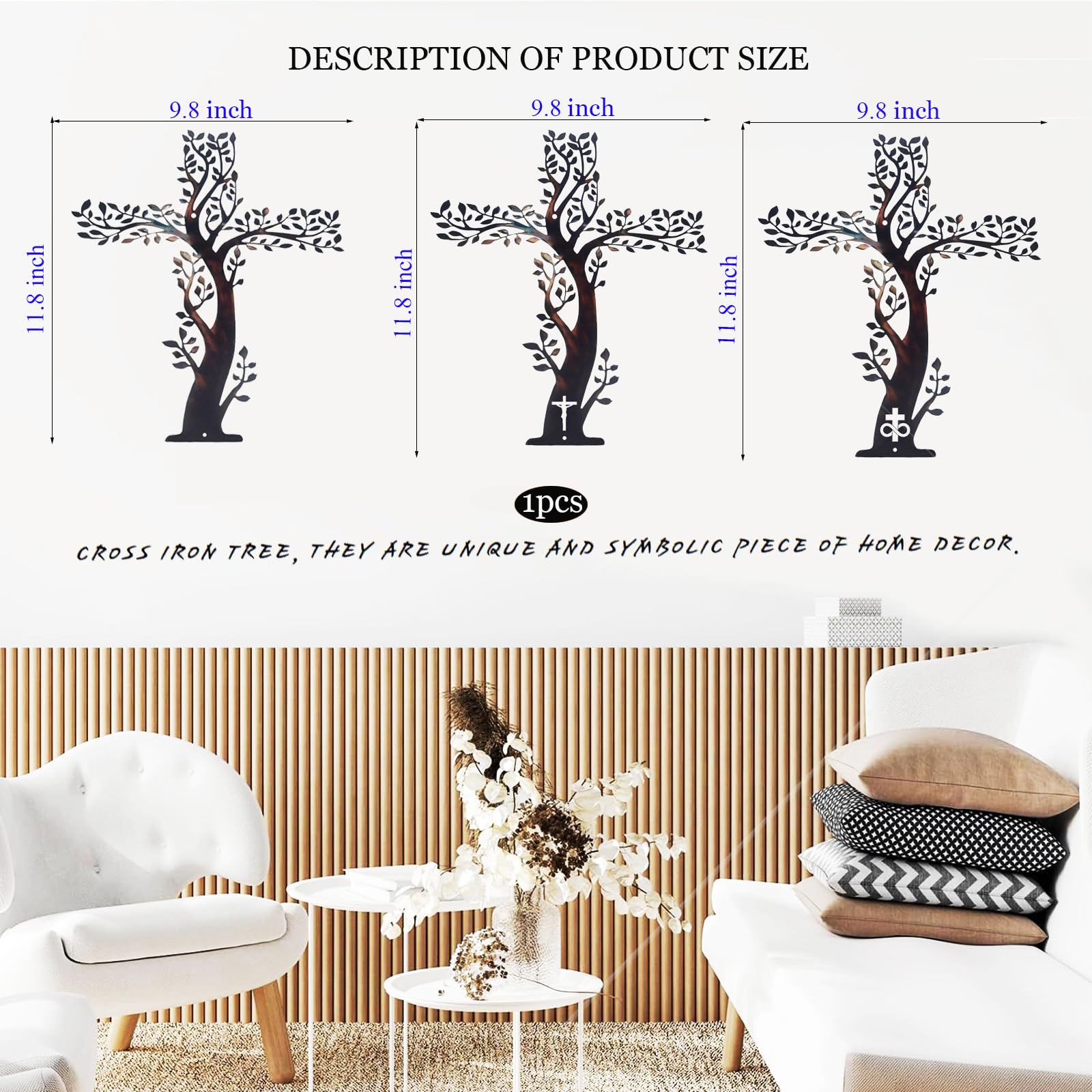 Amazon.com: YO-yiHHG Metal Cross Tree Wall Decor, Tree of Life