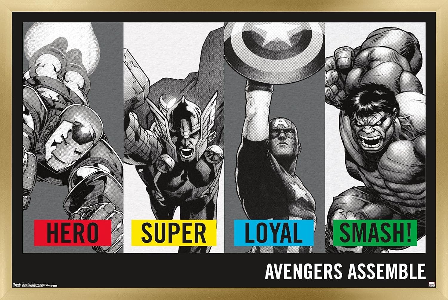 Trends International Marvel Comics - Avengers - Traits - Hero - Super - Loyal - Smash! Wall Poster, 22.375" x 34", Premium Unframed Version