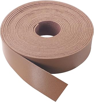 CDY Soft Faux Leather Strap 1 Inch Wide 200 Inches Long Leather Strip 2mm for DIY Craft Projects Thick Very Suitable for Traction Ropes Bag Straps Light Brown