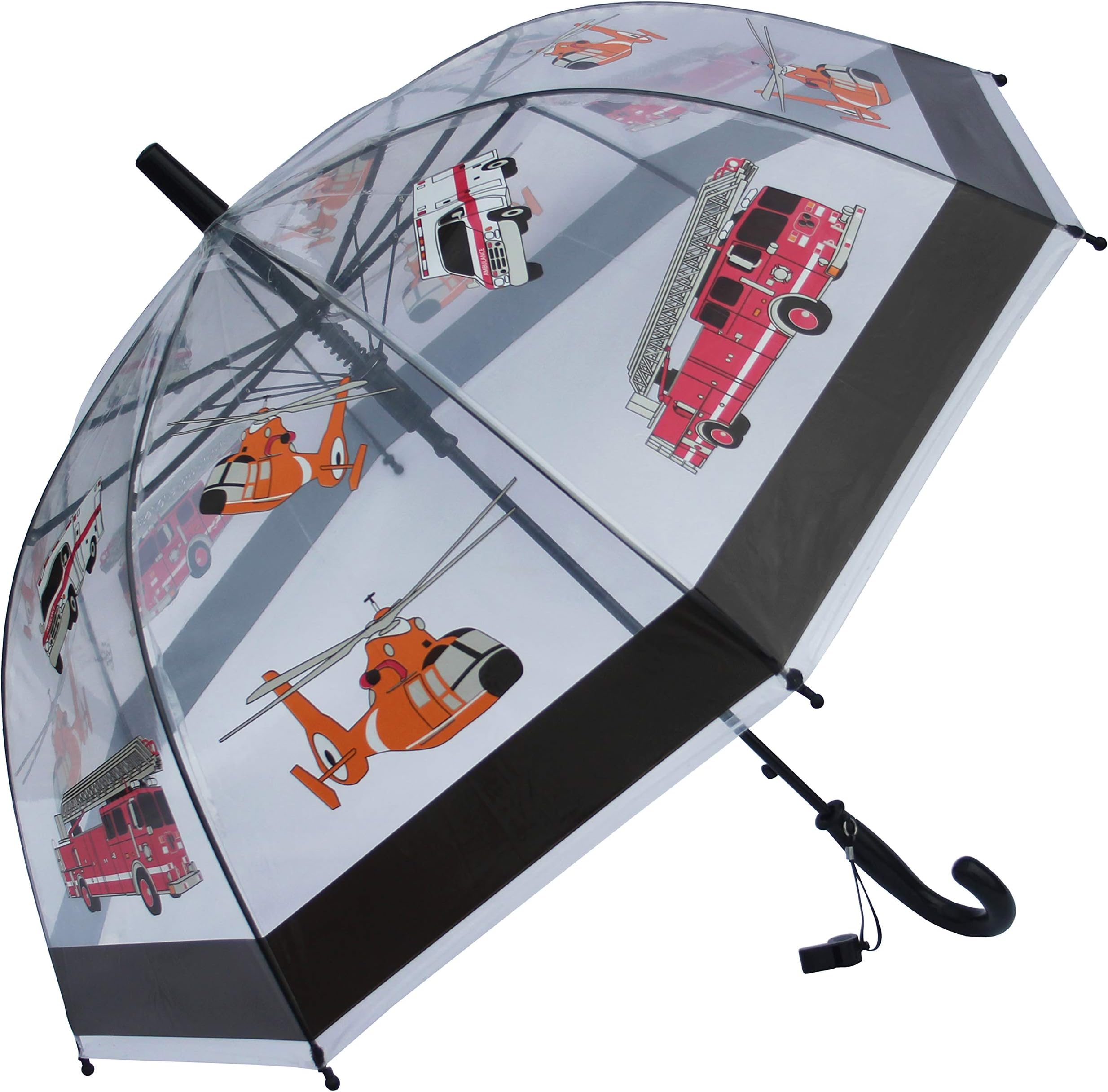 Foxfire for Kids Clear Dome Umbrella (Black Fire and Rescue)