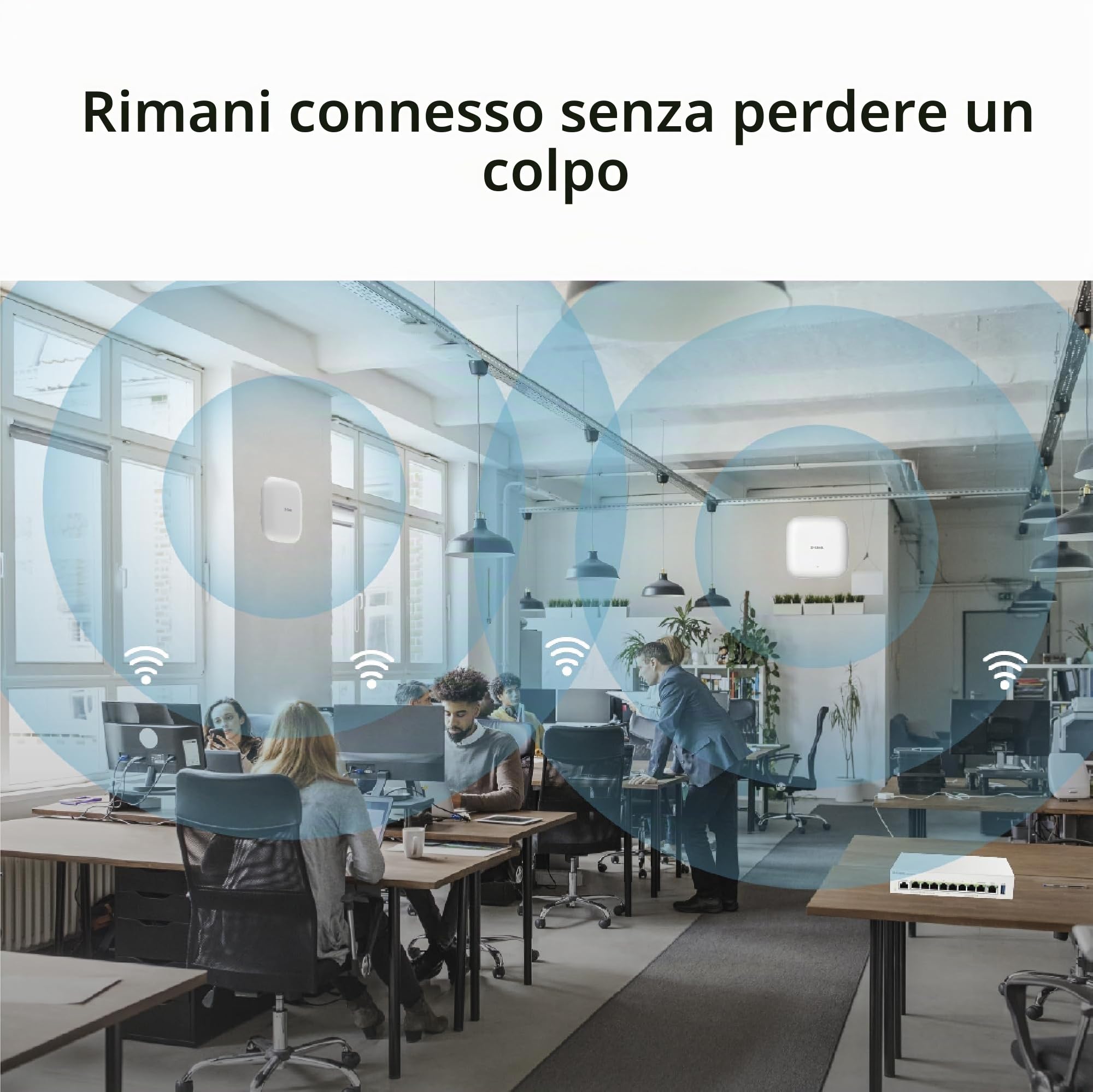 D-Link DBR-X3000-AP AX3000 Wi-Fi 6 Smart Access Point – Dual Band 574+2402 Mbps, PoE, MU-MIMO, Sicurezza WPA3, Gestione Centralizzata, Captive Portal, Access Point Wi-Fi Professionale